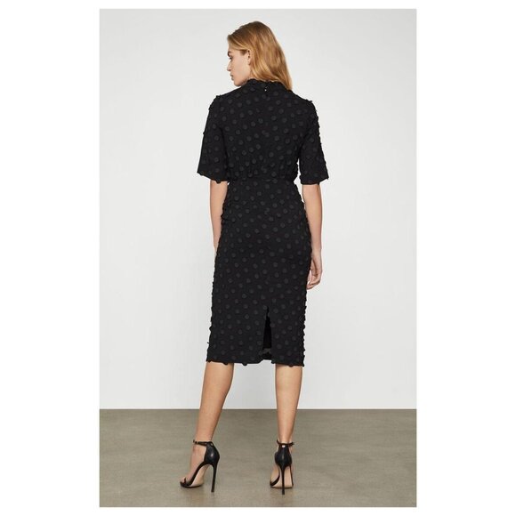 New Clipped Jacquard Midi Mod Dress BCBGMAXAZRIA Retro Vintage Inspired Modern - Picture 6 of 14